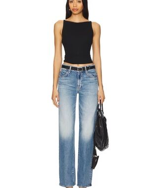 MOTHER Superior Denim  Mid Rise Tunnel Vision Sneak in I'm a Winner Size 28